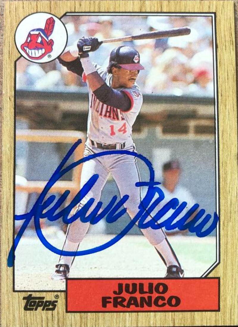 Julio Franco Autographed 1987 Topps #160