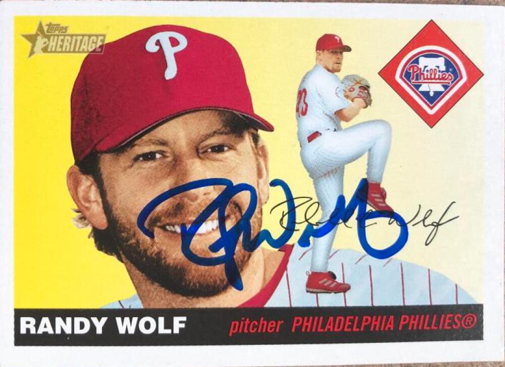Randy Wolf Autographed 2004 Topps Heritage #222