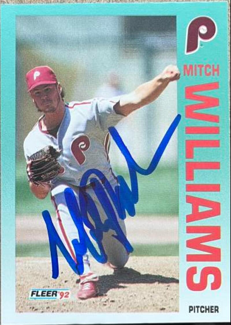 Mitch Williams Autographed 1992 Fleer #547